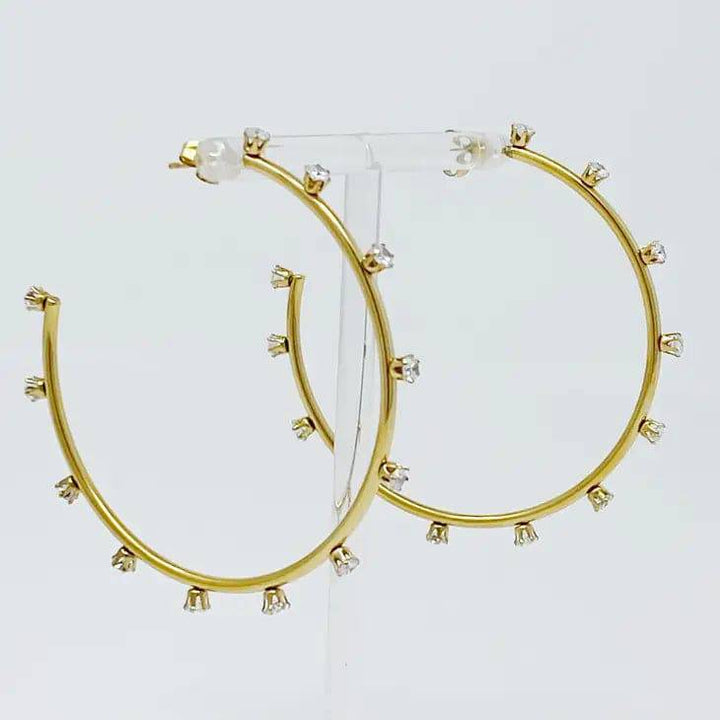 Slim & Jeweled Hoop Earrings