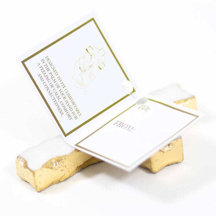 Marble Prayer Cross   White/Gold   3x4x0.6
