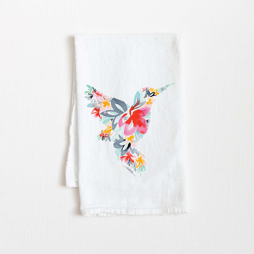Hummingbird Flour Sack Tea Towel