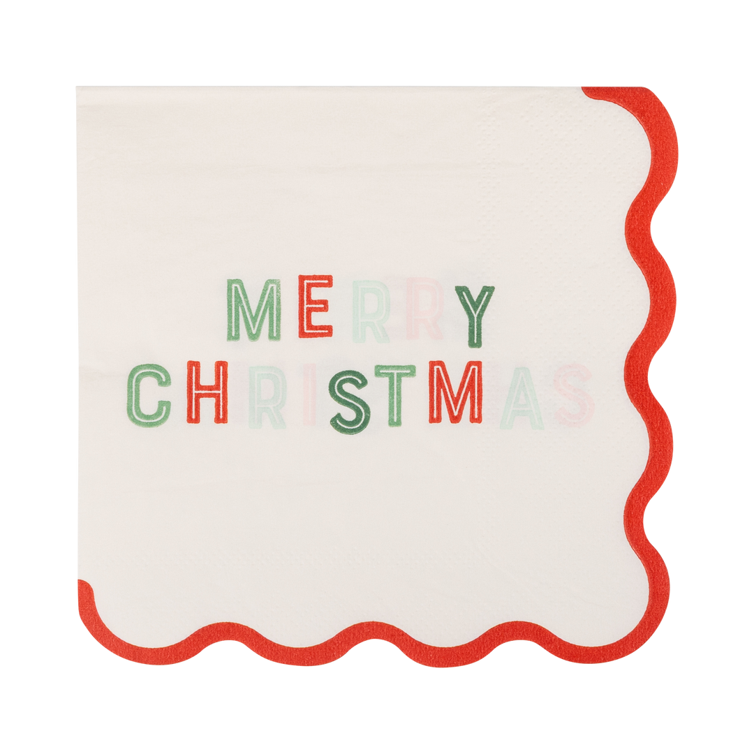Merry Christmas Paper Cocktail Napkins