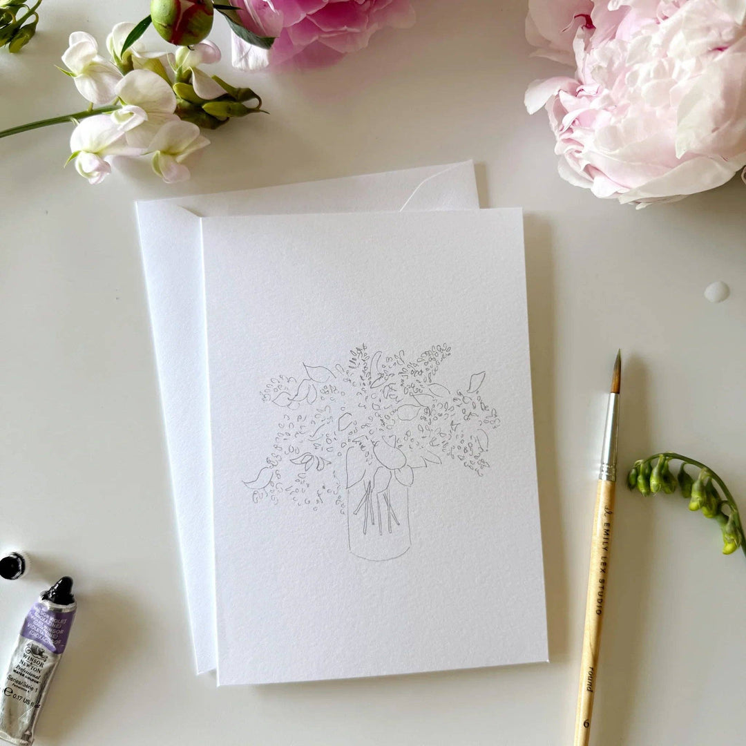 Bouquets paintable watercolor notecard set by Emily Lex
