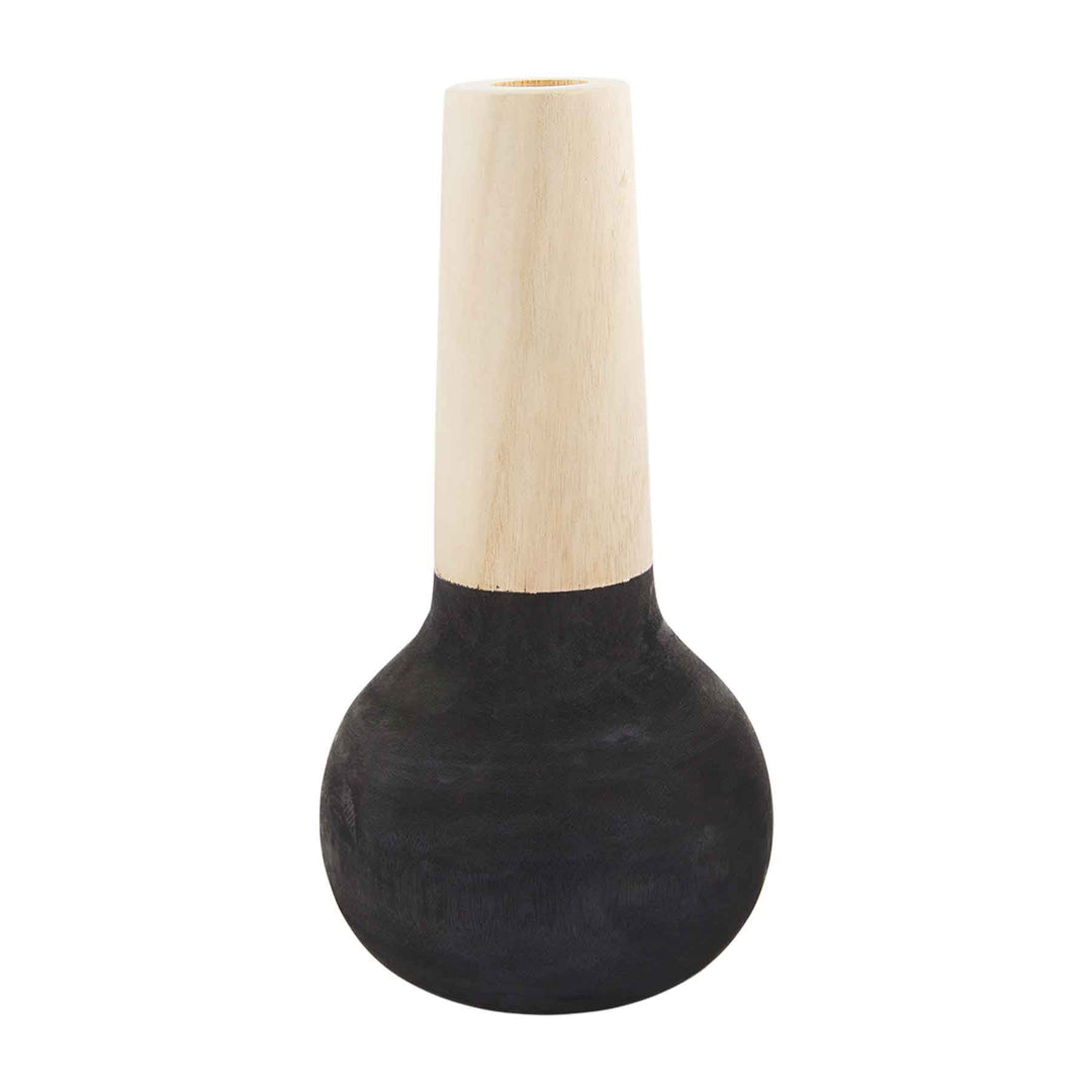 Skinny Neck Black Paulownia Vase