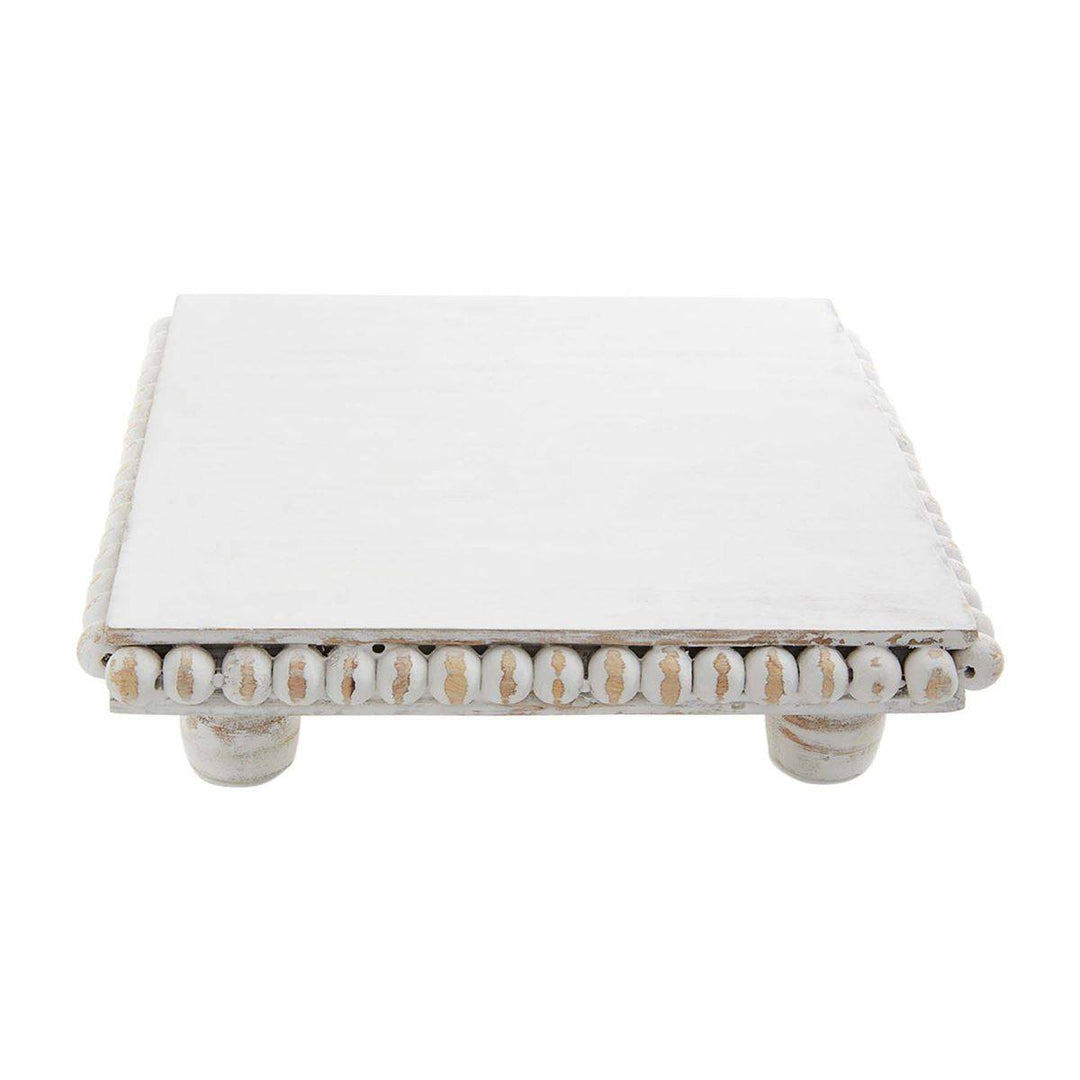 White Wood Beaded Trivet