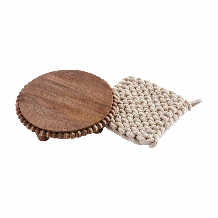 Beaded Trivet & Holder Set