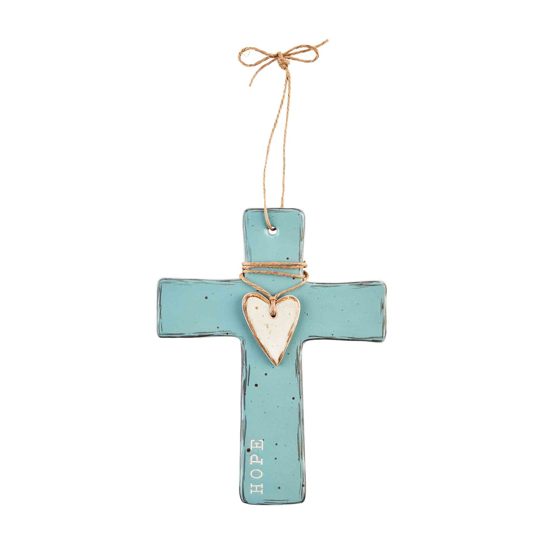 Hope Heart Cross Blue