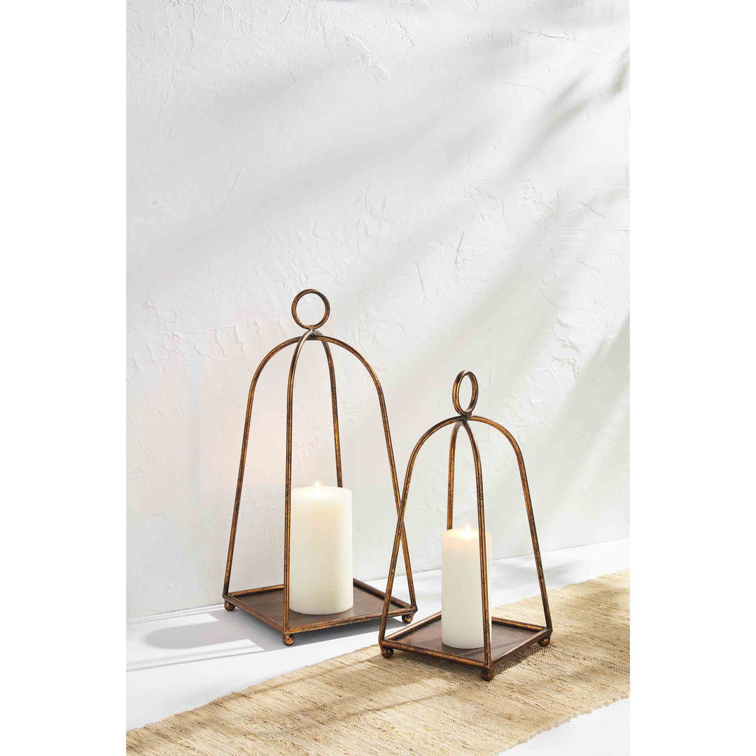 Antique Brass Lantern Set