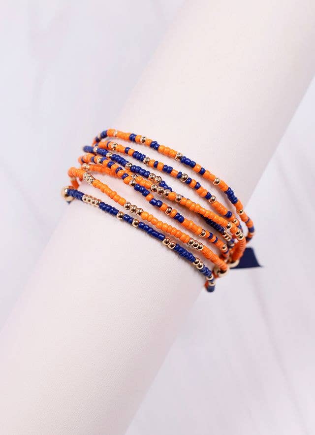 Karnes Bracelet Set Orange and Navy