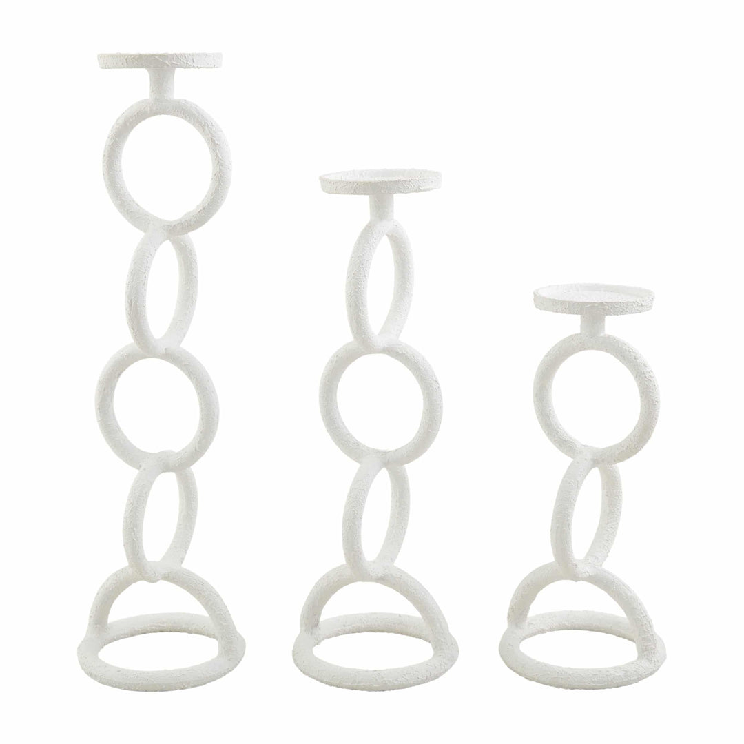 White Chain Link Candlesticks 3 sizes