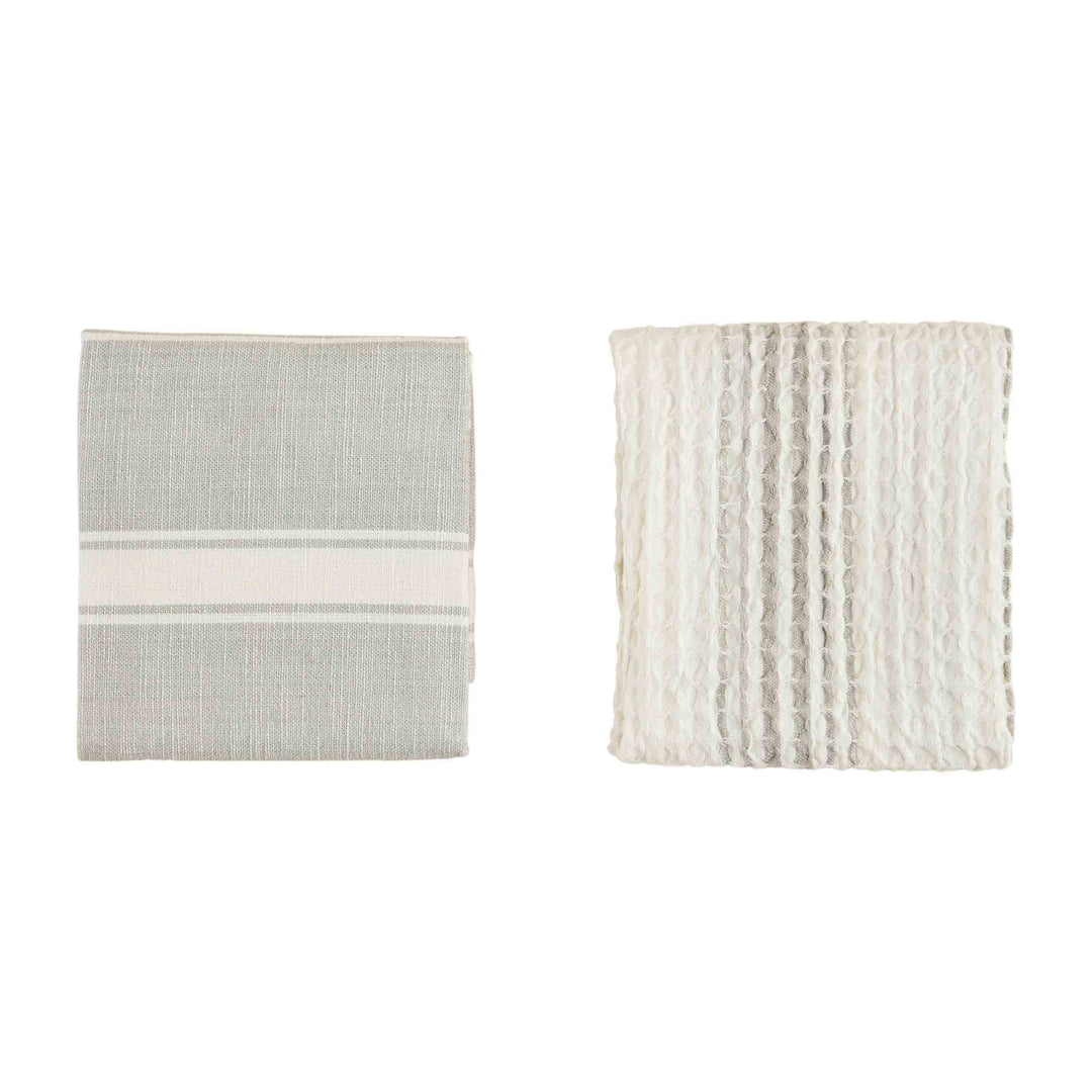 Gray Waffle Dish Towel Set