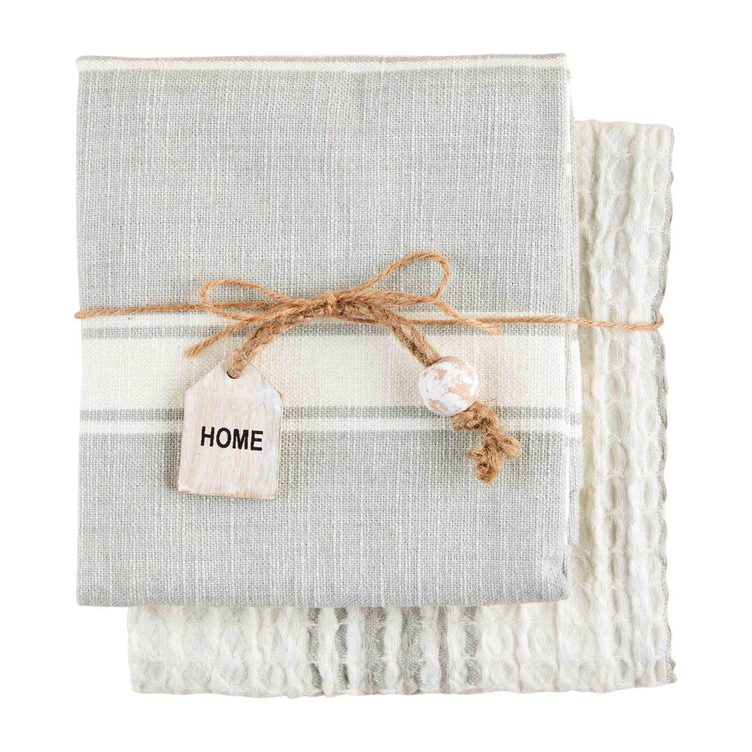 Gray Waffle Dish Towel Set