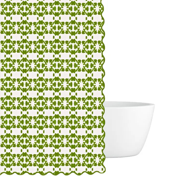 Laura Park Mosaic Green Scalloped Shower Curtain - Bloom and Petal