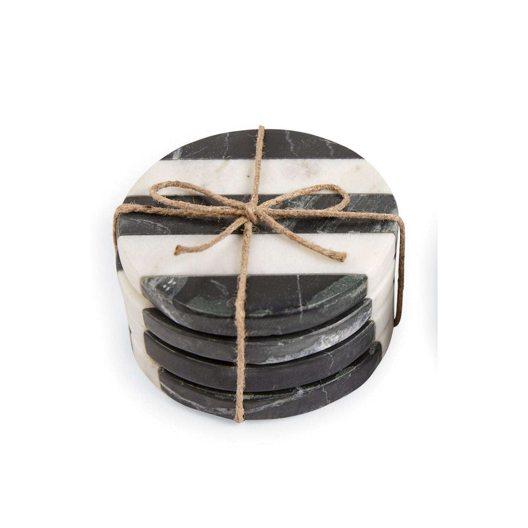 Black & White Marble Coaster Set