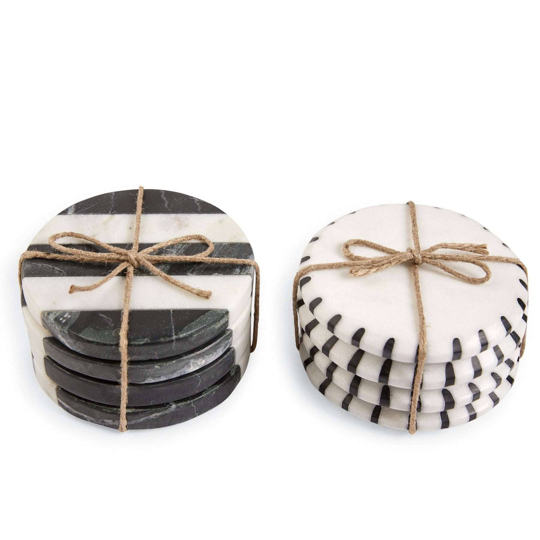 Black & White Marble Coaster Set