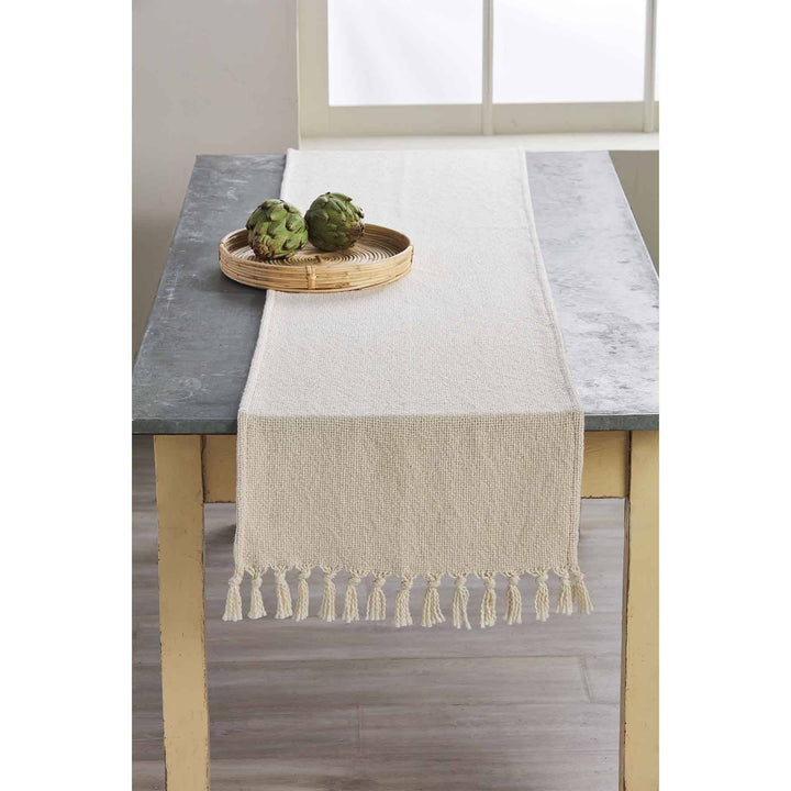 Off White Fringe Table Runner