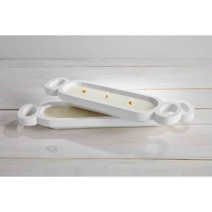 Scented White Long Candle Bowl