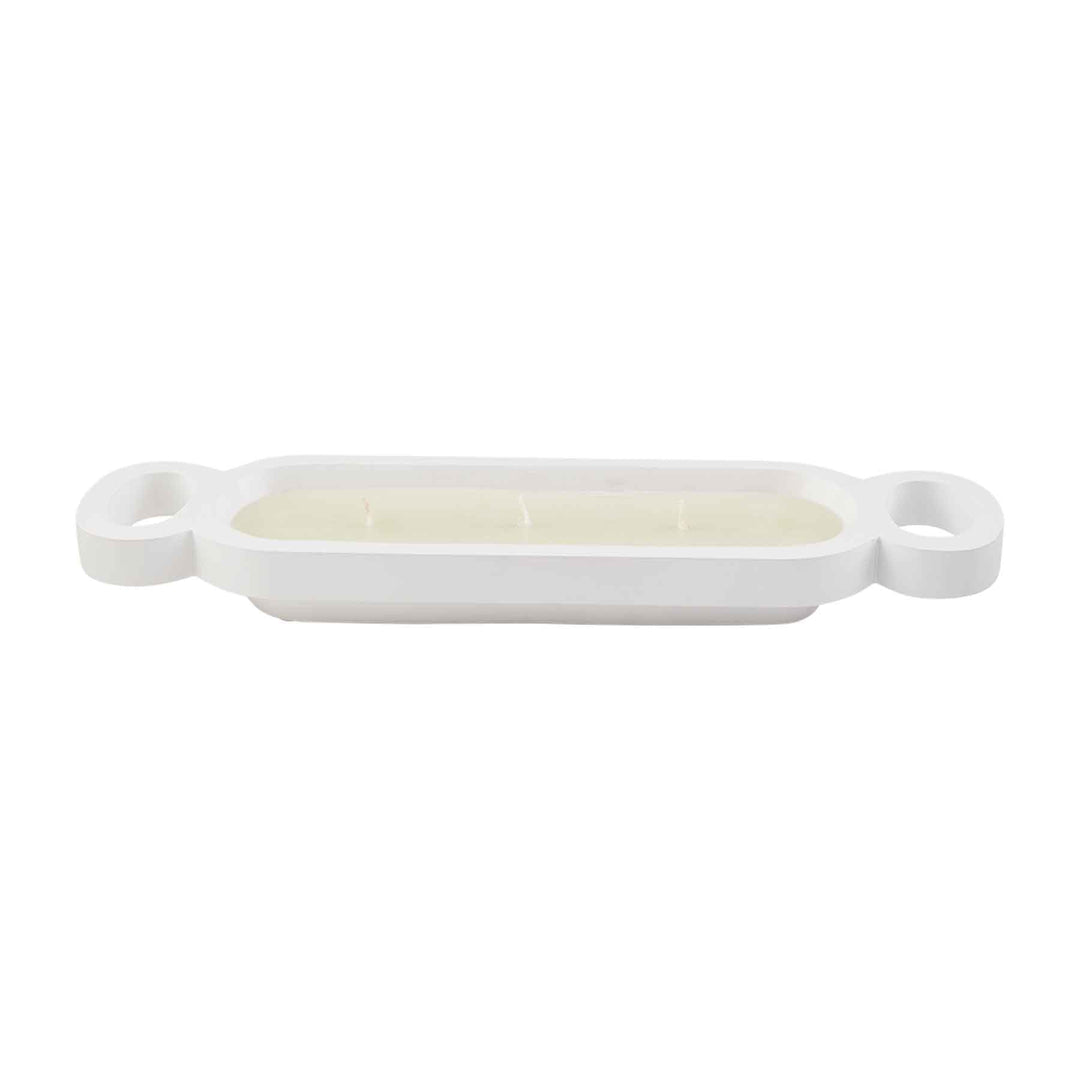 Scented White Long Candle Bowl