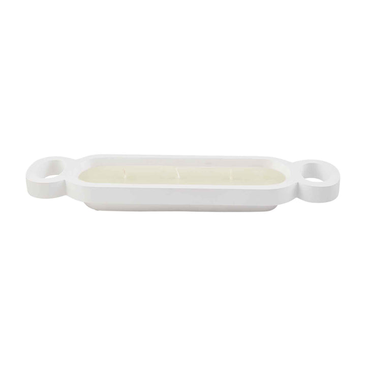 Scented White Long Candle Bowl