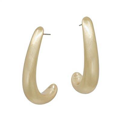 Matte Gold Curved Hoop 1.5" Earring