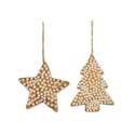 Large Star & Tree Ornaments w/Pearl Beads