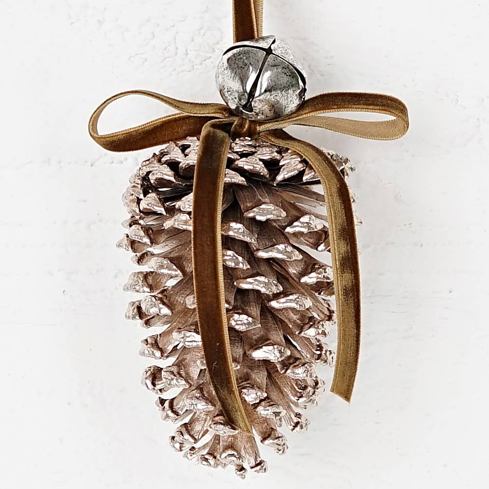 Jumbo Pinecone with Jingle Bell Ornament
