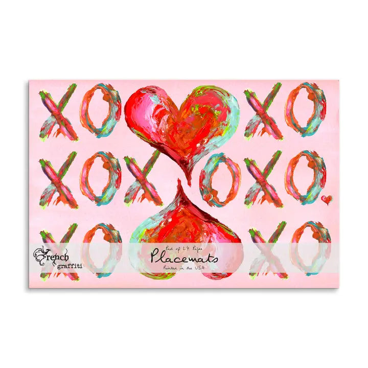 Colorful Hearts Paper Placemats