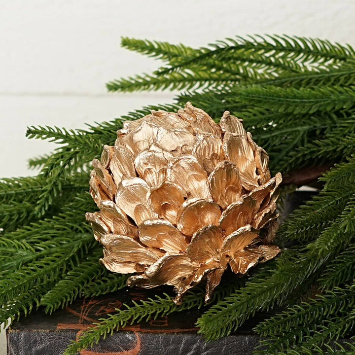 Gold Pinecone Artichoke Ball Ornament