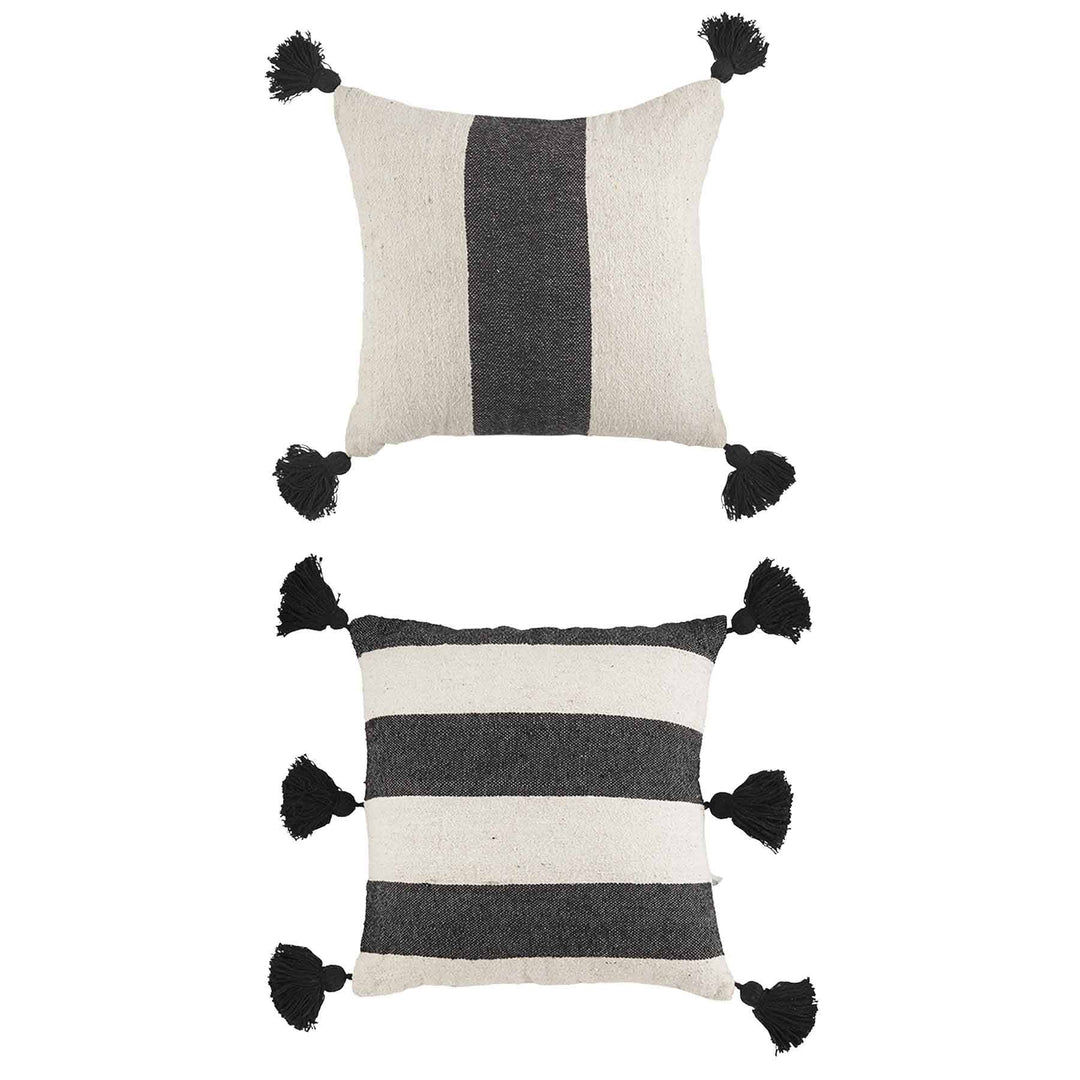 Black Striped Ponchaa Pillows