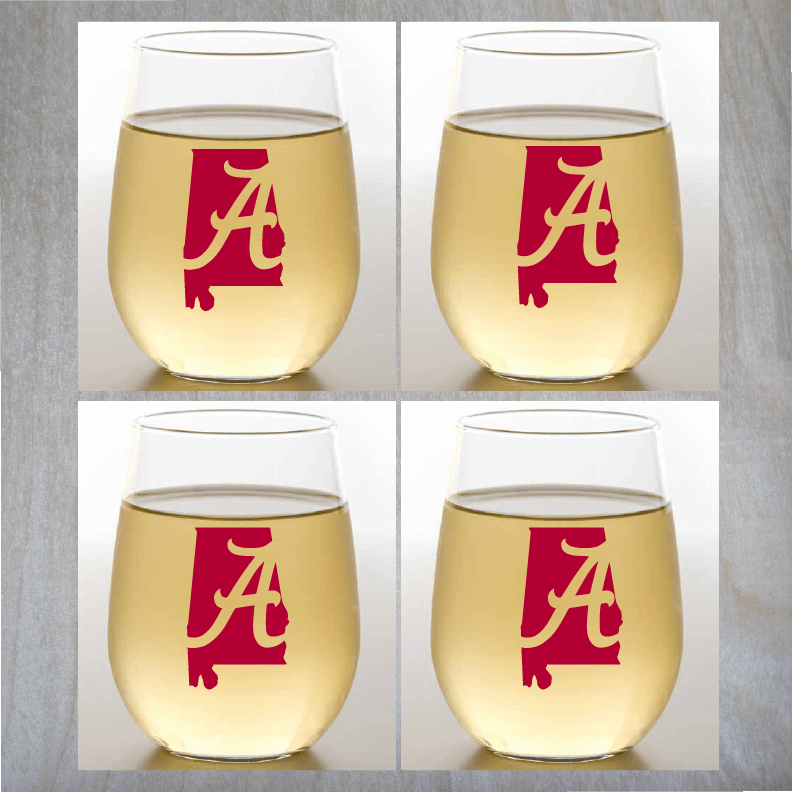 ALABAMA Shatterproof Wine Glasses: 2pk