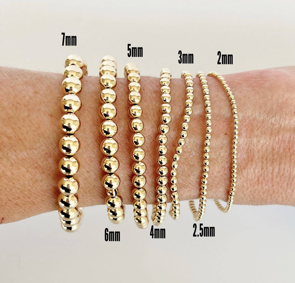14k Gold Filled Beaded Bracelets: 3mm - Bloom and Petal