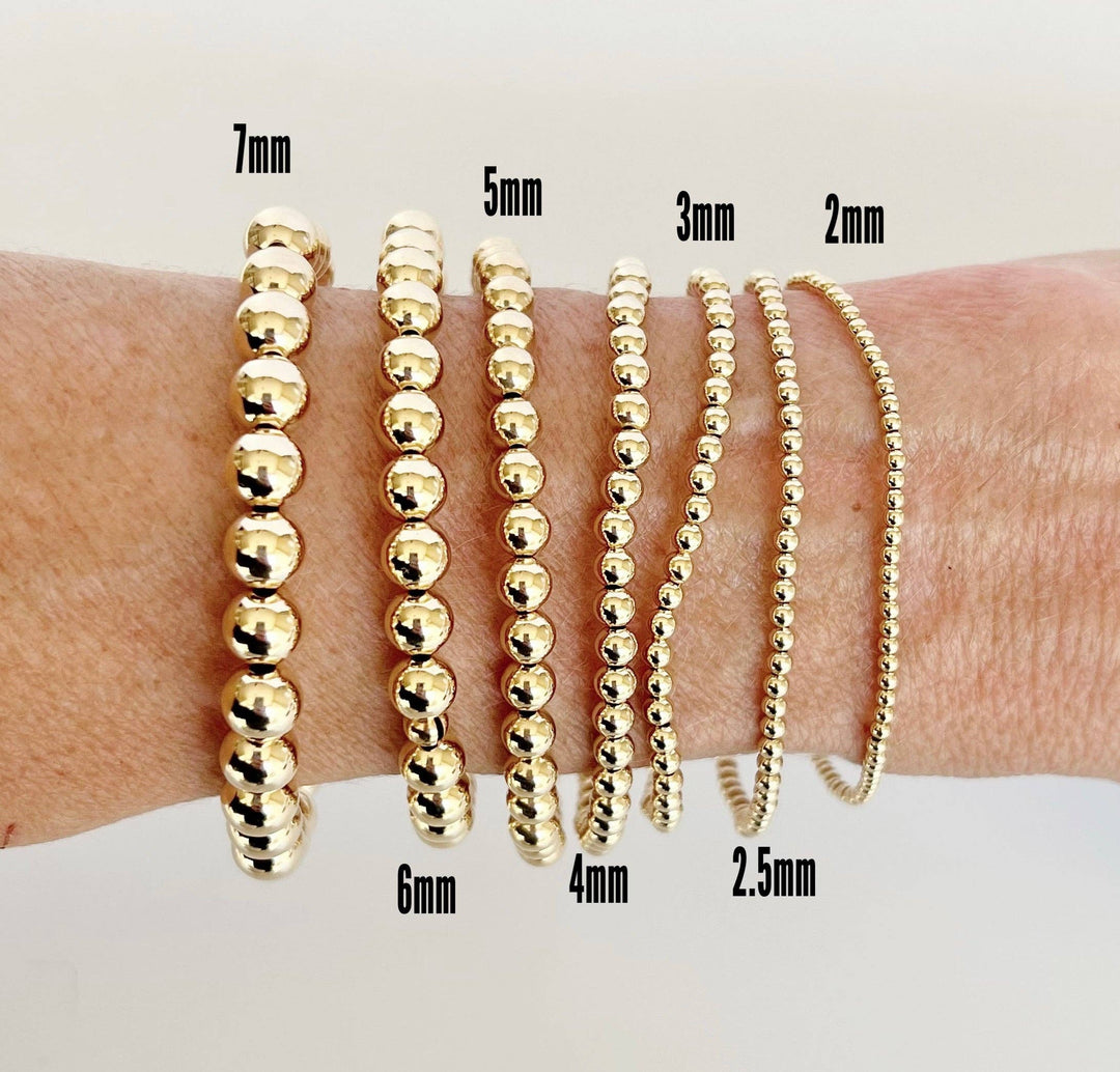 14k Gold Filled Beaded Bracelets: 4mm