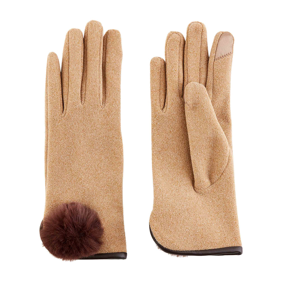 Brown Pom Pom Gloves - Bloom and Petal