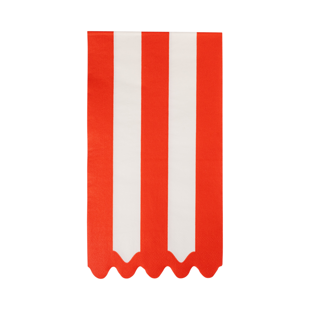 Red Striped Christmas Paper Dinner Napkins
