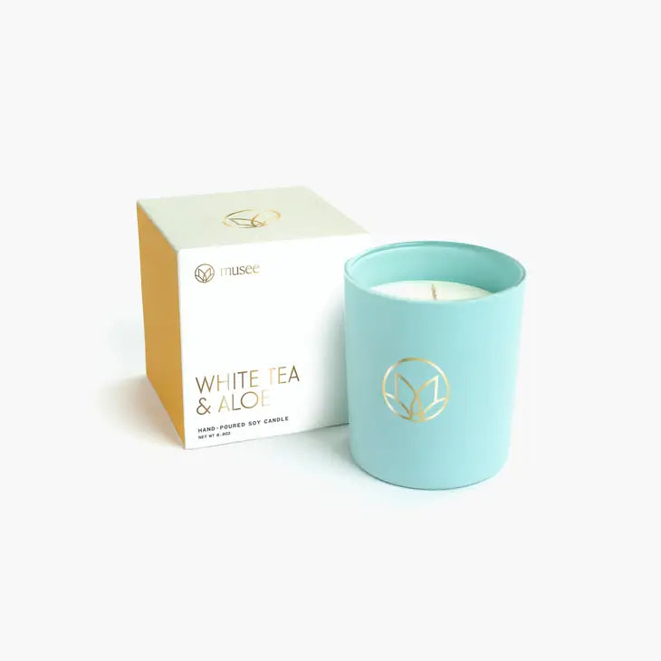 White Tea and Aloe Candle by Musee Bath - Bloom and Petal