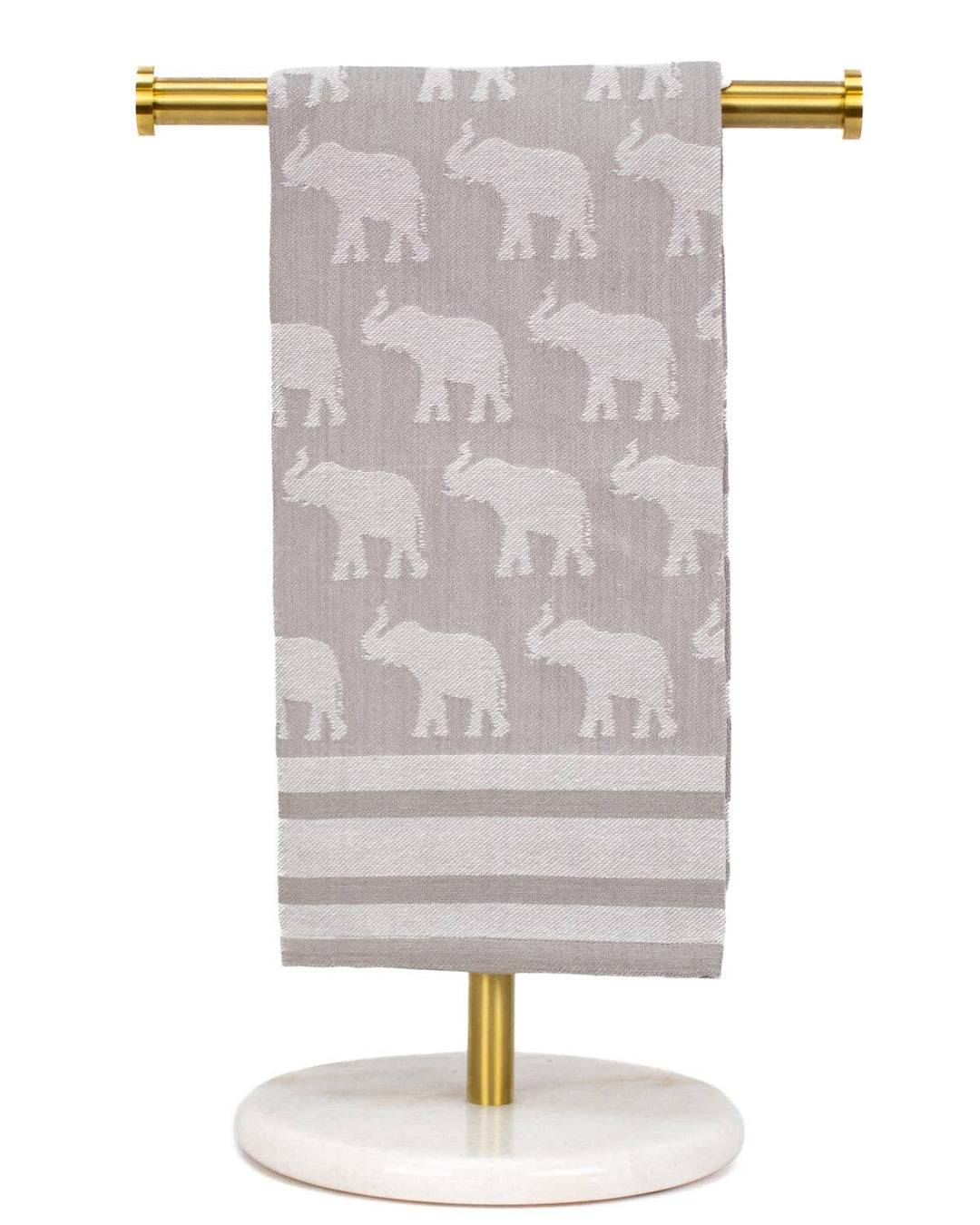 Elephant Jacquard Hand Towel   Gray   20x28