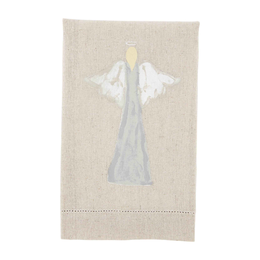 Angel White Christmas Painted Towel