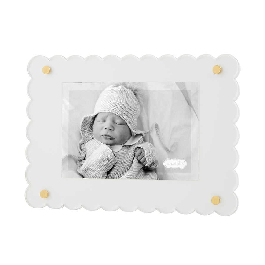 White Scalloped Acrylic Frame - Bloom and Petal