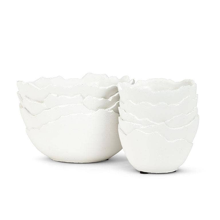 Lg Stacked Eggshell Planter-5.5"H