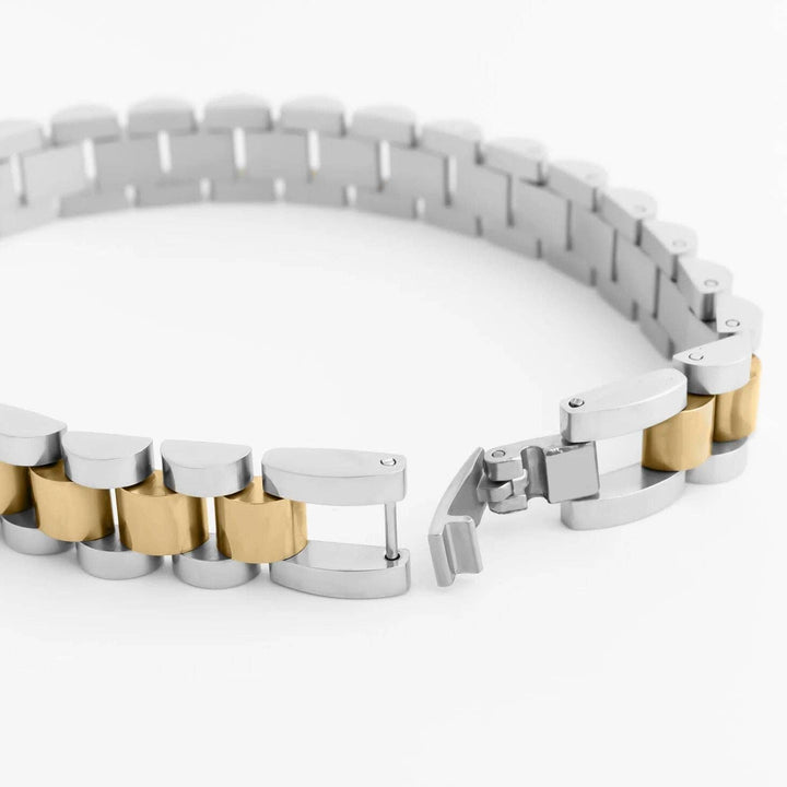 18K Gold Stainless Steel  Mixted Metal Watch Band Bracelet: Mixed Metal