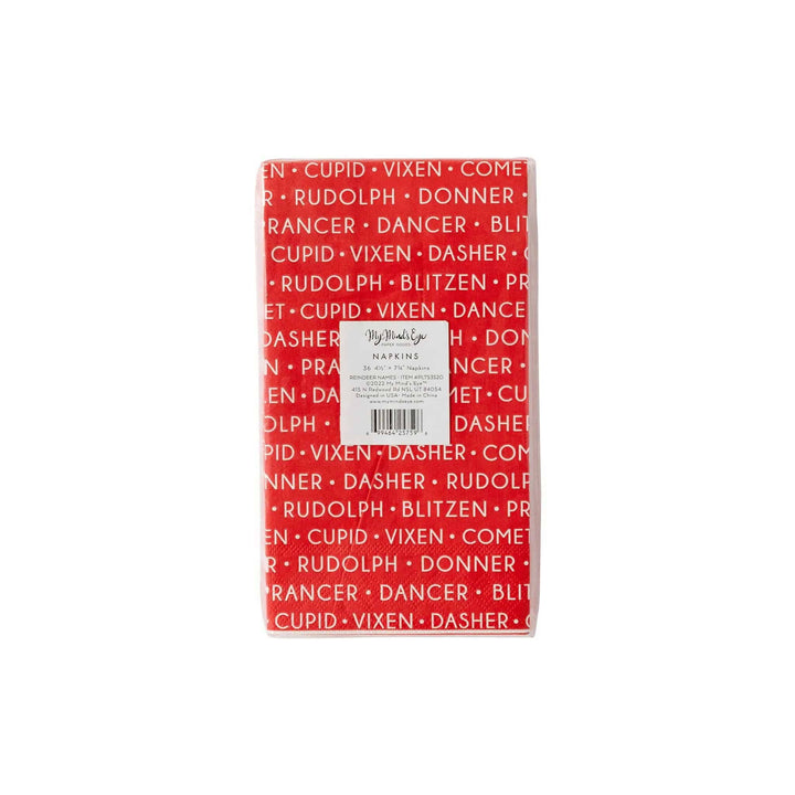 Reindeer Names Guest Towel Napkin