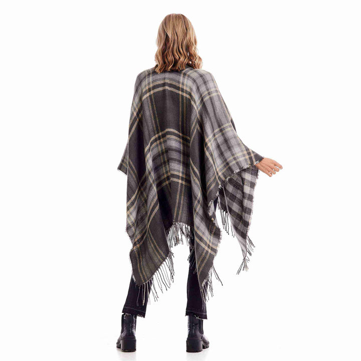 Dark Grey Yvette Reversible Poncho