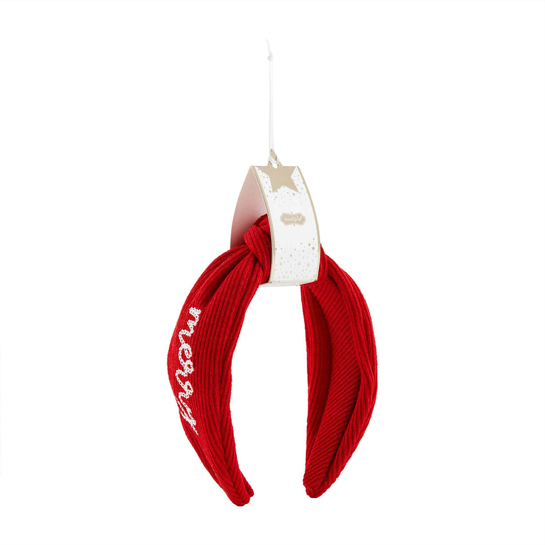 Red Merry Embroidered Headband