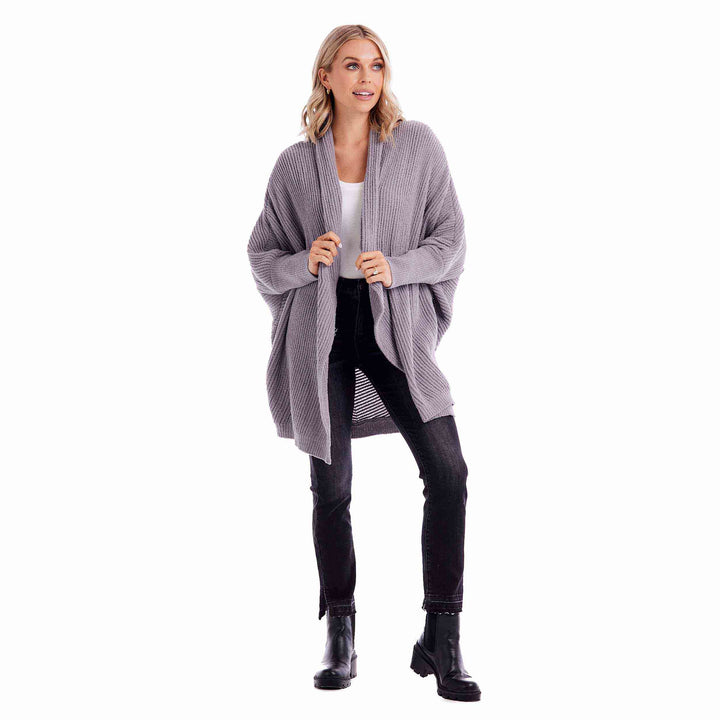 Bonnie Draped Cardigan- Grey