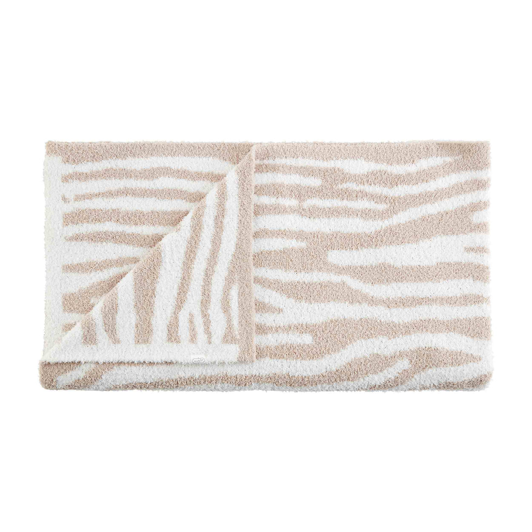 Tan Zebra Chenille Blanket