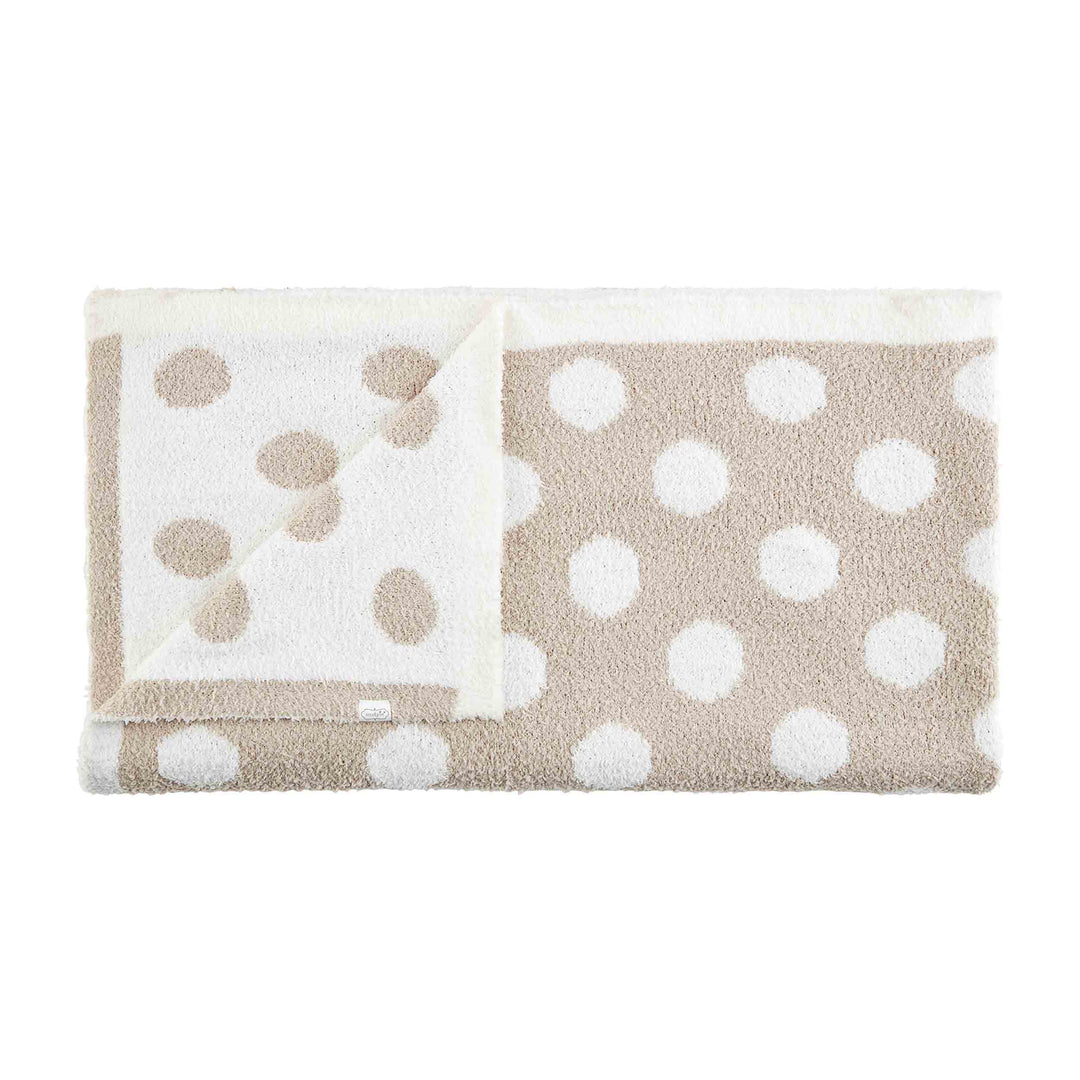 Tan Polka Dot Chenille Blanket - Bloom and Petal