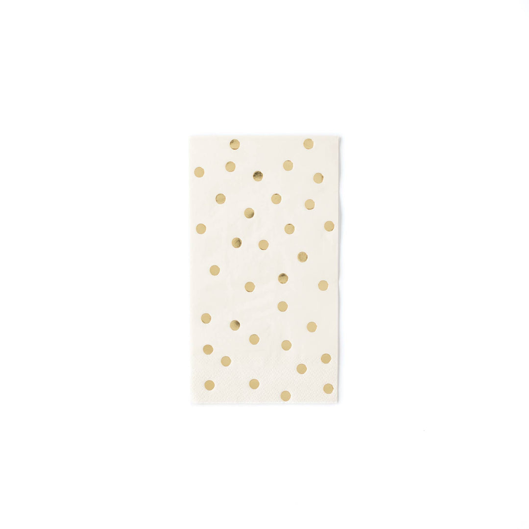 Basic Napkins 8" - Cream & Gold Dot