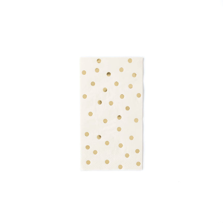 Basic Napkins 8" - Cream & Gold Dot