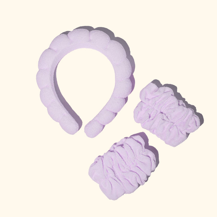 Headband and Wristband Set: Hot Pink, Blue or Lavender - Bloom and Petal