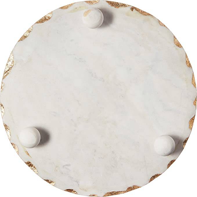 Marble Trivet Gold 1 1/4" x 8 1/2" dia