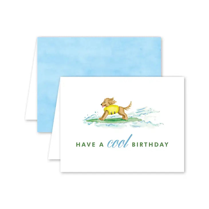 Surf’s Up Birthday Pup Greeting Card - Bloom and Petal