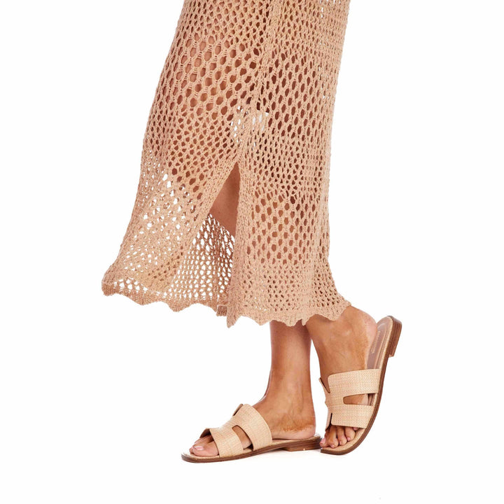 Tan Eldridge Crochet Midi Dress Coverup